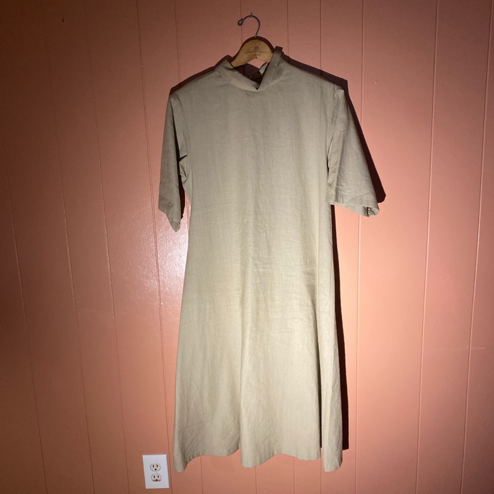 Baserange mock neck linen dress